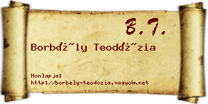 Borbély Teodózia névjegykártya